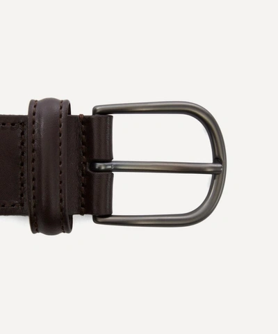 Anderson's Plain Leather Woven Belt In Brown