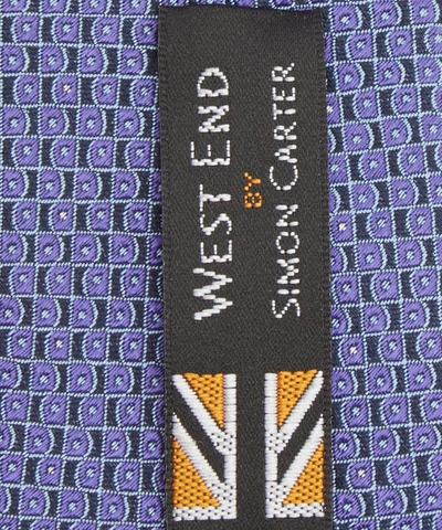 Shop Simon Carter West End Squiggle Silk Tie In Purple