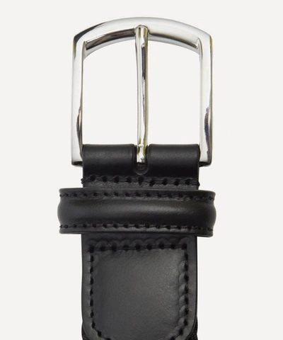 Anderson's Leather Trimmed Elasticated Woven Belt In Black