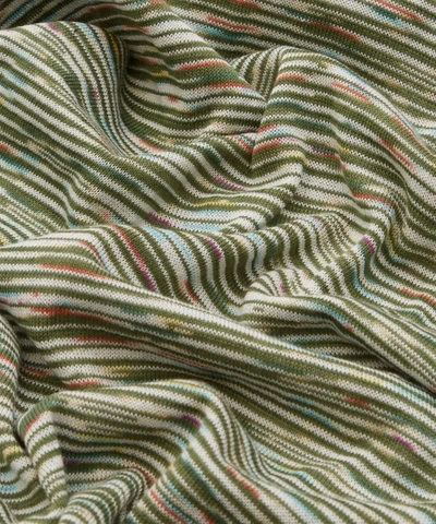 Shop Missoni Cotton Speck Stripe Scarf In Green