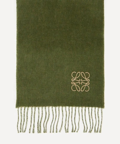 Shop Loewe Window Wool-blend Scarf In Green