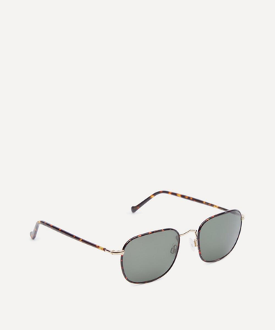 Shop Moscot Schlep Tortoise Sunglasses In Gold-tone