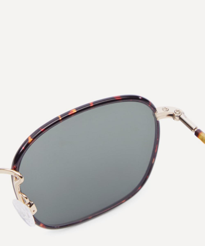 Shop Moscot Schlep Tortoise Sunglasses In Gold-tone
