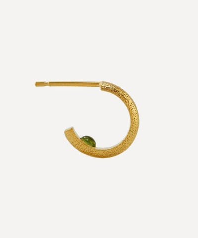 Shop Alex Monroe X Raven Smith Gold-plated Hans Hidden Green Tourmaline Hoop Earring