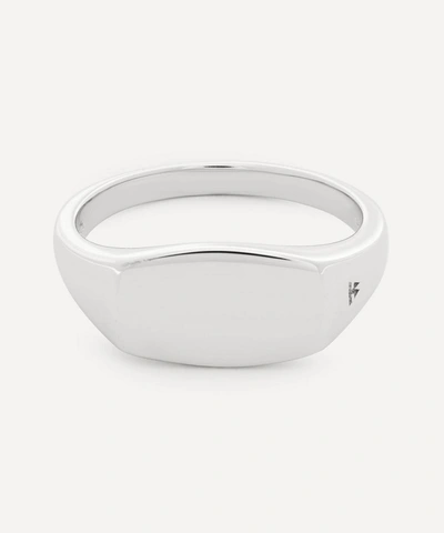 Shop Tom Wood Silver Michael Signet Ring In Sterling Silver