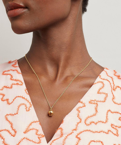 Shop Alex Monroe X Raven Smith Gold-plated Cannonball Hidden Pearl Pendant Necklace