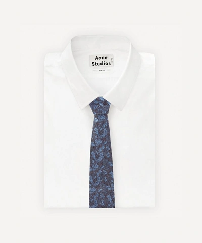 Shop Liberty London Mens Cranston Print Silk Tie In Blue