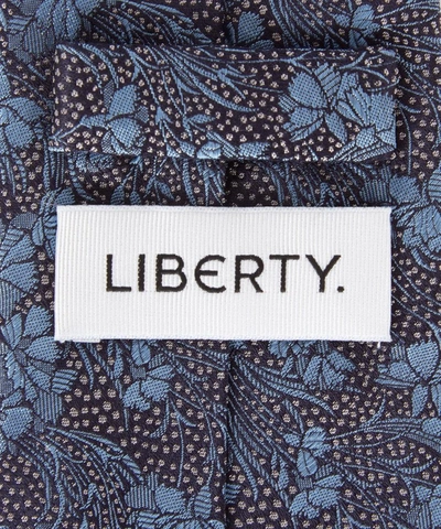 Shop Liberty London Mens Cranston Print Silk Tie In Blue