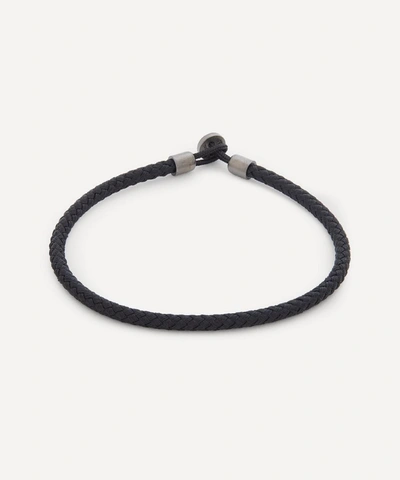Shop Miansai Sterling Silver Nexus Rope Bracelet In Black