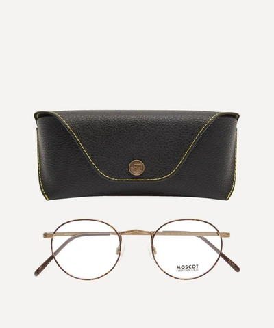 Shop Moscot Zev Metal Optical Frames In Antique Gold