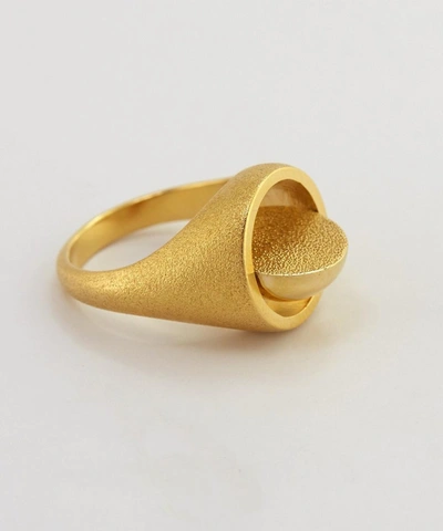 Shop Alex Monroe X Raven Smith Gold-plated Medi Spinning Dome Signet Ring