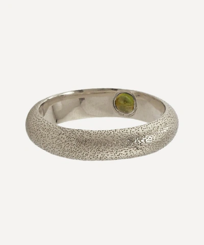 Shop Alex Monroe X Raven Smith Silver Hans Hidden Green Tourmaline Ring