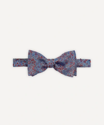 Shop Liberty London Phoebe Woven Pre-tied Silk Bow Tie In Blue