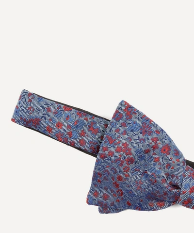 Shop Liberty London Phoebe Woven Pre-tied Silk Bow Tie In Blue