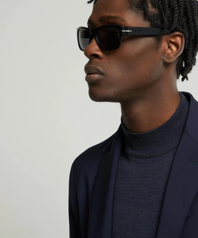 Shop Eyewear By David Beckham Rectangular-frame Acetate Sunglasses In Black