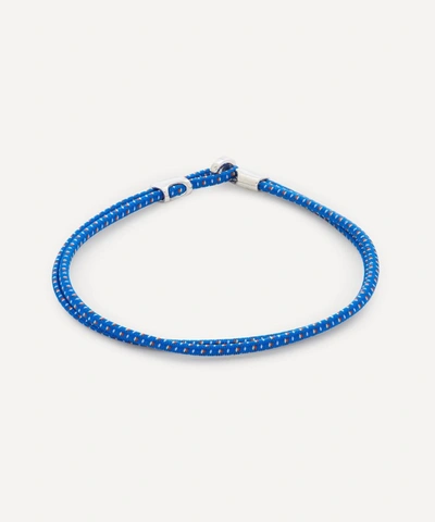 Shop Miansai Mens Sterling Silver Orson Loop Bungee Rope Bracelet In Colbalt Blue