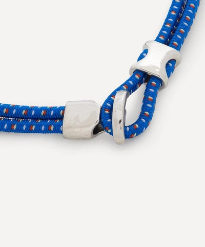 Shop Miansai Mens Sterling Silver Orson Loop Bungee Rope Bracelet In Colbalt Blue