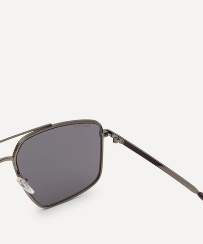 Shop Gucci Light Aviator Sunglasses In Gold/brown