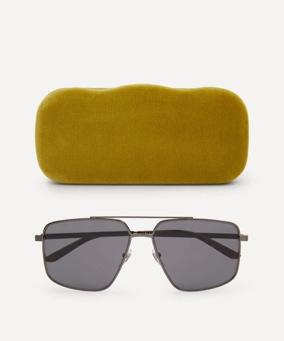 Shop Gucci Light Aviator Sunglasses In Gold/brown