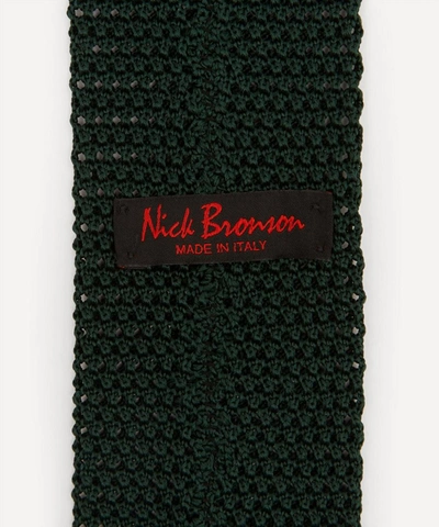 Shop Nick Bronson Knitted Silk Tie In Cipresso