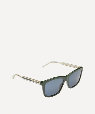 Shop Gucci Square Acetate Sunglasses In Green