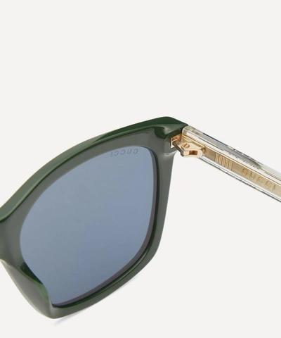 Shop Gucci Square Acetate Sunglasses In Green
