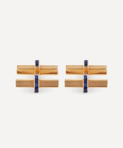 Shop Designer Vintage Mens 1970s 18ct Gold And Sapphire Cufflinks