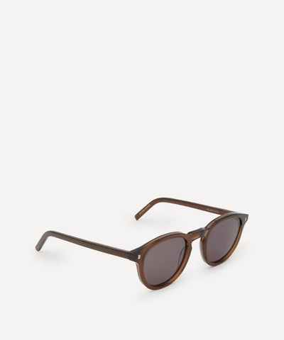 Shop Monokel Nelson Round Sunglasses In Cola/grey