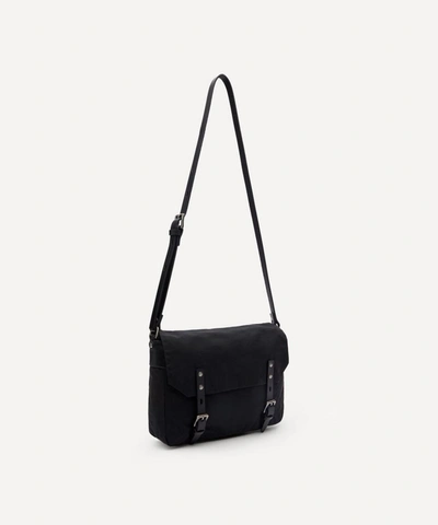 Shop Ally Capellino Jeremy Small Waxed Cotton Satchel In Black