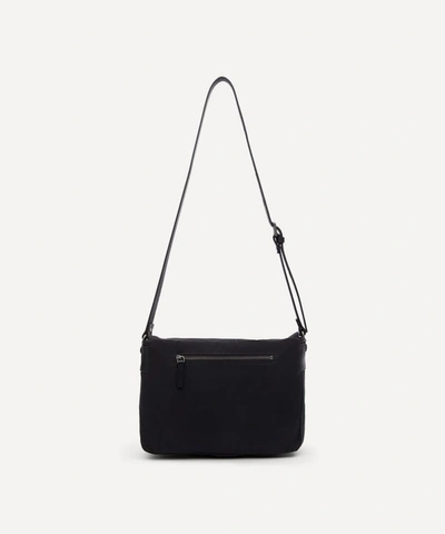 Shop Ally Capellino Jeremy Small Waxed Cotton Satchel In Black