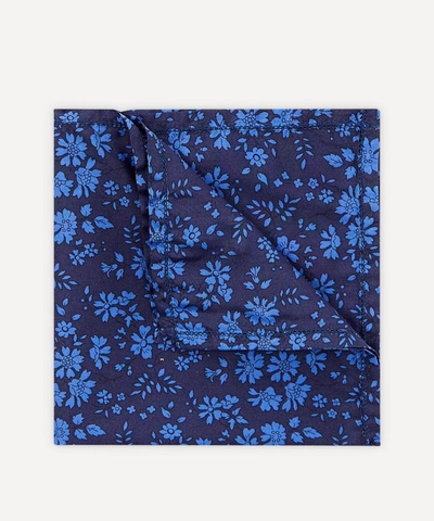 Shop Liberty London Capel Small Cotton Handkerchief In Blue
