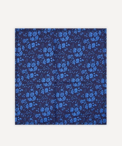 Shop Liberty London Capel Small Cotton Handkerchief In Blue