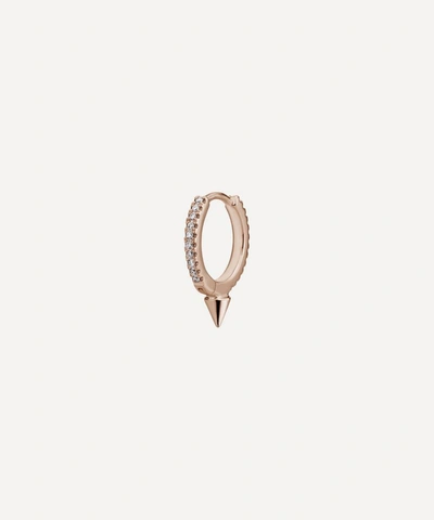 Maria Tash 18ct 9.5mm Single Short Spike Diamond Eternity Single Hoop Earring In Rose Gold