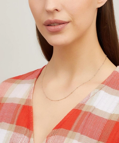 Monica Vinader Rose Gold Plated Vermeil Silver Short Fine Beaded Chain In Rose Gold