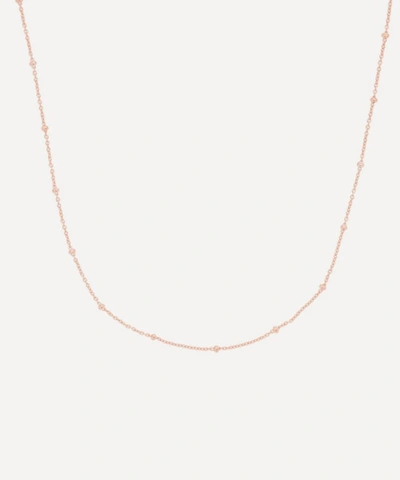 Monica Vinader Rose Gold Plated Vermeil Silver Short Fine Beaded Chain In Rose Gold