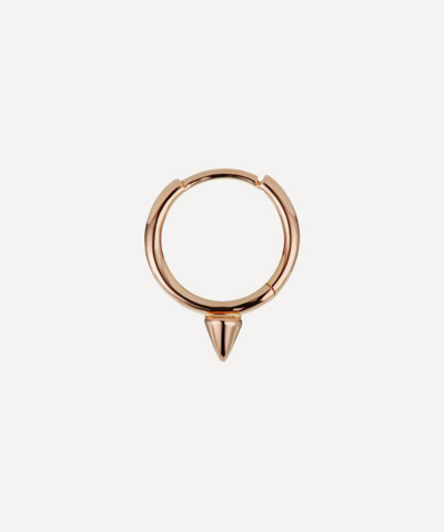 Shop Maria Tash 9.5mm Single Short Spike Non-rotating Hoop Earring In Rose Gold