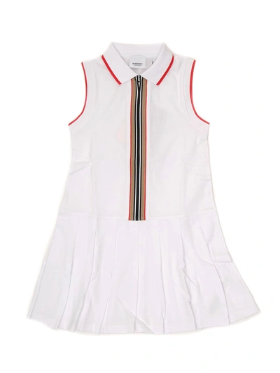 Shop Burberry Kids Icon Stripe Zip In White