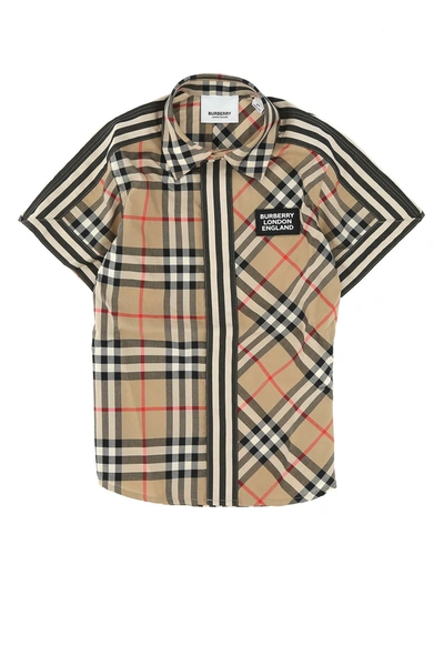 Shop Burberry Kids Vintage Check Short Sleeve Shirt In Beige