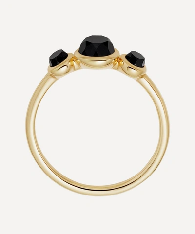 Shop Astley Clarke Gold Plated Vermeil Silver Stilla Triple Black Onyx Ring In Gold Vermeil