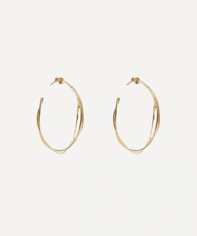 Alex Monroe Gold-plated Fine Twist Hoop Earrings In Gold