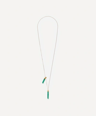 Shop Atelier Vm 18ct Gold Bon Voyage Aquamarine Double Pendant Necklace