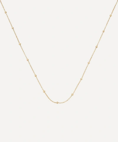 Monica Vinader Gold Plated Vermeil Silver Long Fine Beaded Chain Necklace In Gold