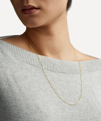 Monica Vinader Gold Plated Vermeil Silver Long Fine Beaded Chain Necklace In Gold