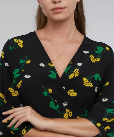 Alex Monroe Gold-plated Floral Letter W Alphabet Necklace In Gold