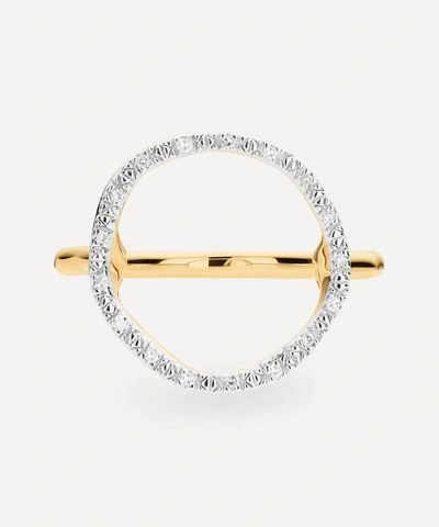 Shop Monica Vinader Gold Plated Vermeil Silver Riva Diamond Circle Ring