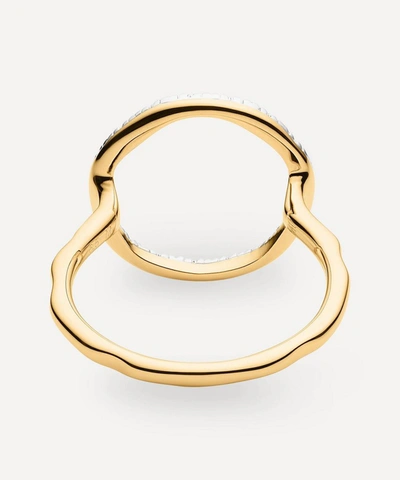 Shop Monica Vinader Gold Plated Vermeil Silver Riva Diamond Circle Ring
