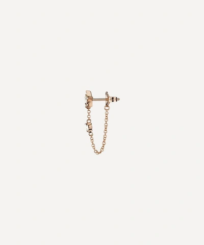 Shop Maria Tash 18ct Diamond Star And Trillion Chain Wrap Single Stud Earring In Rose Gold