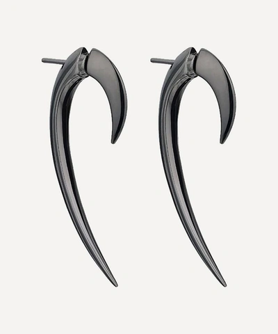 Shop Shaun Leane Black Silver Rhodium Hook Earrings