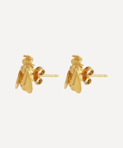 Shop Alex Monroe Gold-plated Large Honey Bee Stud Earrings