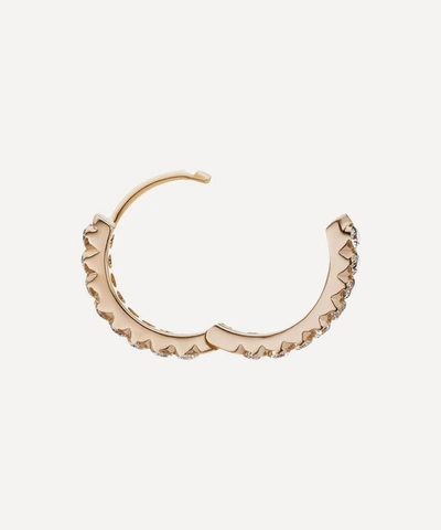 Shop Maria Tash 18ct 9.5mm Invisible Set Diamond Eternity Single Hoop Earring In Rose Gold